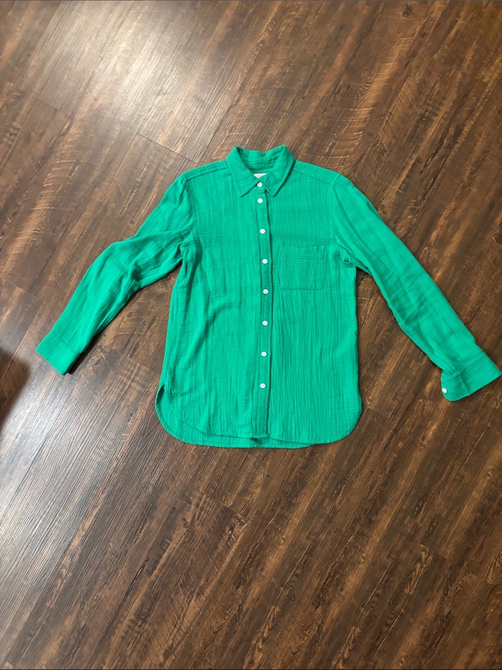 J. Crew Kelly Green Long-Sleeve Button-Down Shirt